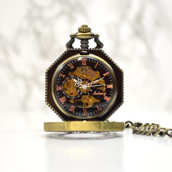 Personalised Pocket Watch With An Octagonal Design, 2 of 6
