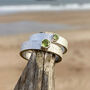 Peridot August Birthstone Ring In Textured Sterling Silver, thumbnail 1 of 7