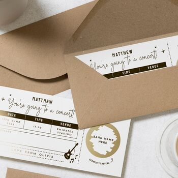 Personalised Any Concert Ticket Gift Voucher Reveal, 8 of 9