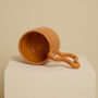 Orange Handmade Ceramic Mug With Wiggle Handle, thumbnail 2 of 6