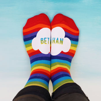 Personalised Rainbow Cloud Socks, 2 of 4