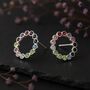 Twinkling Silver Plated Rainbow Halo Stud Earrings, thumbnail 1 of 6