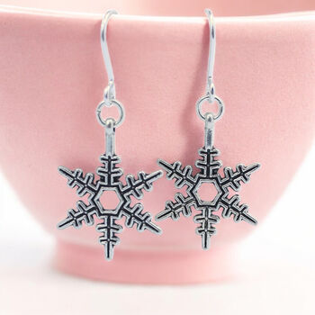 Vintage Style Snowflake Earrings, 5 of 7