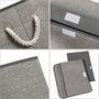 Set Of Three Grey Fabric Storage Boxes Organiser Bins, thumbnail 5 of 9