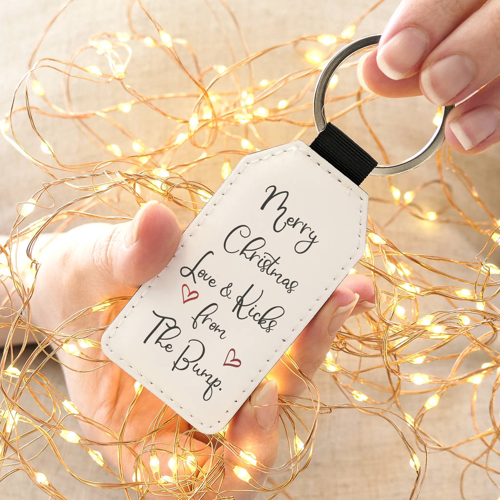 Merry Christmas From The Bump Faux Leather Keyring