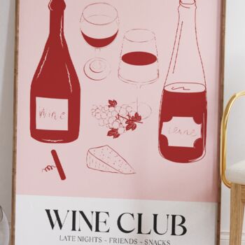 Wine Club Print Drink Wall Art, 2 of 7