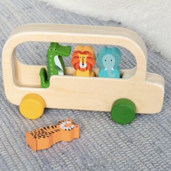 Personalised Wooden Safari Bus Toy, 2 of 4