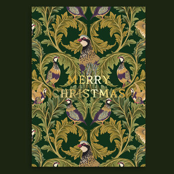 Vintage Partridge Wrapping Paper Set And Matching Christmas Cards, 4 of 12