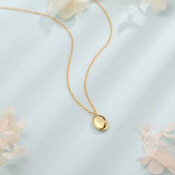 Coffee Bean Pendant Necklace In Sterling Silver, 2 of 11