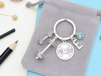 Weightlifting Gym Personalised Keyring Bodybuilding Present, 6 of 10