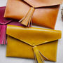 Statement Tassel Leather Clutch, thumbnail 11 of 12