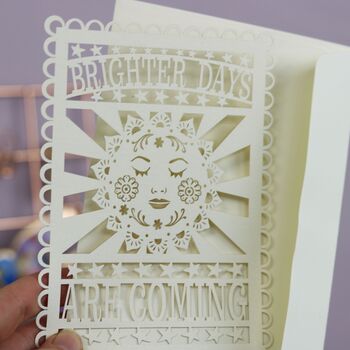 Brighter Days Are Coming A6 Papercut Postcard, 6 of 6