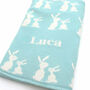 Personalised Knitted Mummy And Baby Bunny Blanket, thumbnail 10 of 11