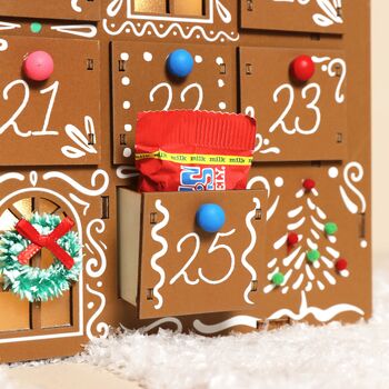 Personalised Fill Your Own Colour Pop Gingerbread House LED Advent Calendar, 3 of 11