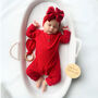 Girls Christmas Romper Gift Set, thumbnail 2 of 6