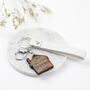 Personalised New Home Walnut Wood Keyring, thumbnail 2 of 9