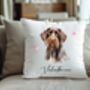 Personalised German Shorthaired Pointer Hearts Cushion Cover C, thumbnail 1 of 2