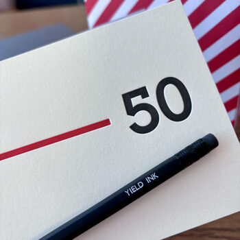 'Milestone 50' Letterpress Birthday Card, 3 of 4