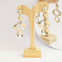 14k Gold Plated Statement Drop Earrings, thumbnail 3 of 5
