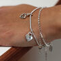 Personalised Sterling Silver Snake Chain Heart Bracelet, thumbnail 5 of 10
