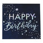 Iridescent Foiled Happy Birthday Paper Napkins, thumbnail 2 of 3
