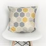Yellow And Grey Hexagon Cushion Cover, thumbnail 1 of 2
