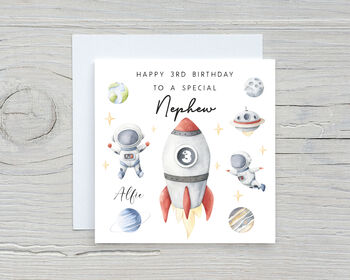 Personalised Space Birthday Card, 2 of 2
