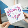 Personalised Floral Heart Anniversary Card For Couples, thumbnail 1 of 9