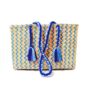 Seranna Natural Blue Pattern Handwoven Basket Bag, thumbnail 2 of 7