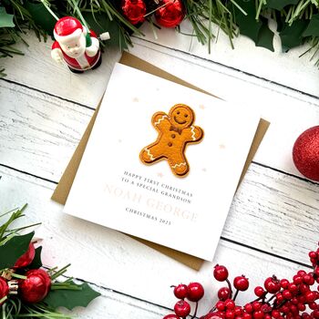 First Christmas Gingerbread Christmas Card, 4 of 4