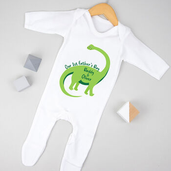 Personalised First Father's Day Dinosaur Bodysuit, 3 of 5