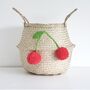 Cherry Seagrass Storage Belly Basket, thumbnail 1 of 4