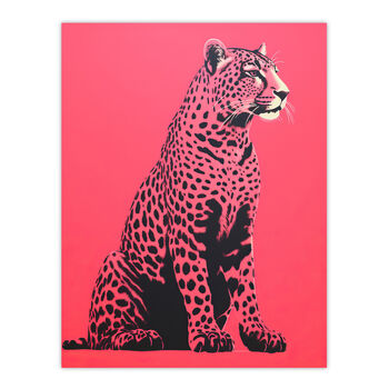 Watermelon Pink Cheetah Animal Bold Wall Art Print, 6 of 6