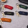 Personalised Vegan Leather Fathers Day Keyring, thumbnail 1 of 3