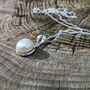 Stone Set White Freshwater Pearl Pendant On Sterling Silver Chain, thumbnail 1 of 6