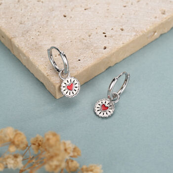Sterling Silver Jam Biscuit Charm Hoop Earrings, 2 of 12