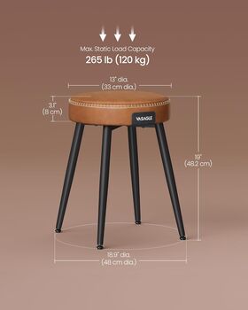 Set Of One/Two Dining Stools Synthetic Leather, 10 of 12