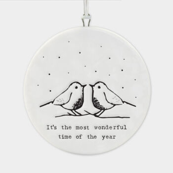 'Most Wonderful Time Of The Year' Porcelain Bauble, 2 of 3
