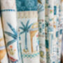 Cotton Blue And Beige Blackout Eyelet Curtains, thumbnail 8 of 10