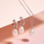 Pearl Hoop Drop Earrings With Removable Pearls In Sterling Silver And Gold, thumbnail 4 of 12