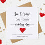 Personalised Wedding Day Card With Crochet Heart, thumbnail 1 of 4