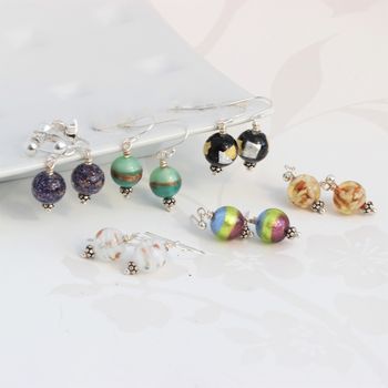 Round Multi Coloured Murano Glass Earrings, 2 of 6