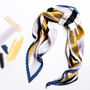 Pleated Geometry Silky Scarf With Initial Charm, thumbnail 2 of 5
