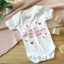 Personalised First Valentine's Day 2024 Babygrow, thumbnail 1 of 6