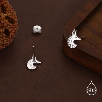Sterling Silver Anubis Jackal Stud Earrings, 6 of 12