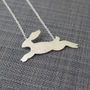 Sterling Silver Watercolour Small Hare Necklace, thumbnail 2 of 3