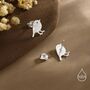 Sterling Silver Chickadee Bird Stud Earrings, thumbnail 5 of 10