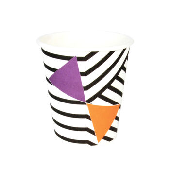 Black Graphic Patterned Paper Party Plates And Cups, 2 of 4