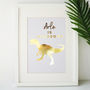 Roarsome Personalised Dinosaur Gold Foil Print, thumbnail 2 of 3