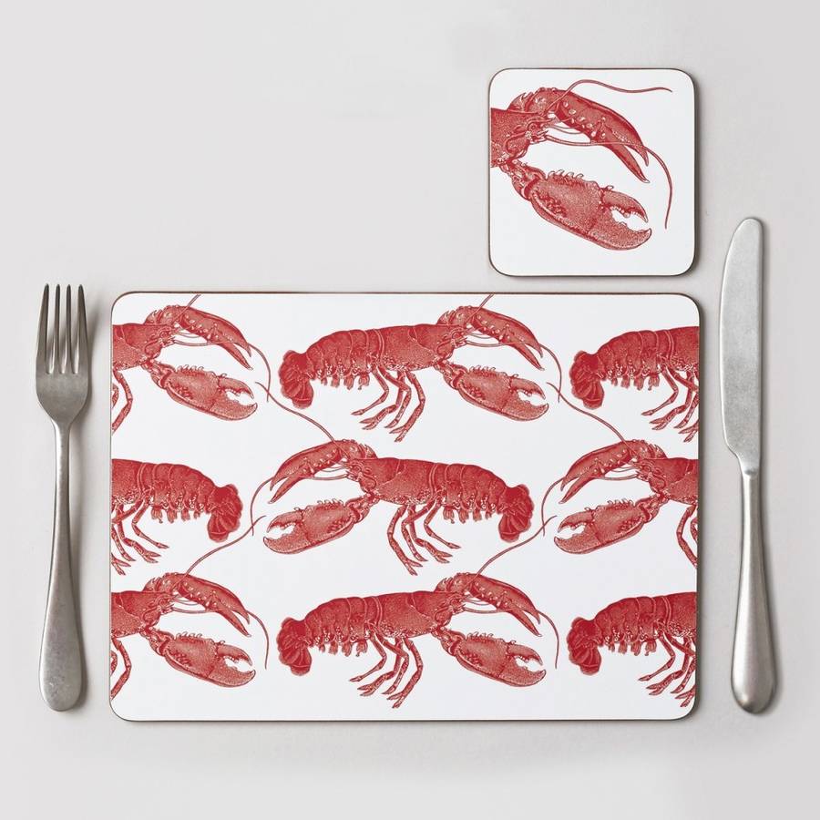 lobster placemat set of four by thornback & peel